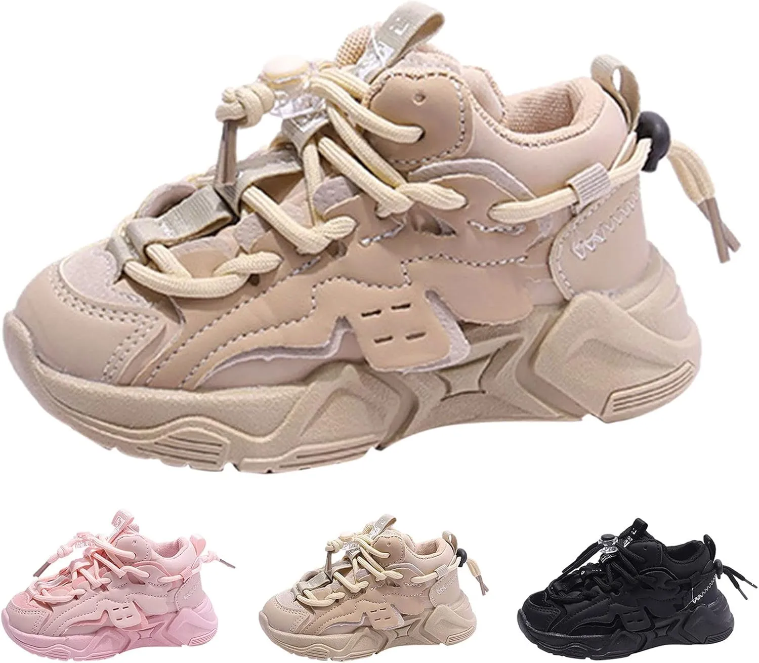 Fashion Spring and Summer Children Sports Shoes for Boys and Girls Thick Soles Non Slip Size 4 Baby Girl Shoes (Red, 8-9 Years Little Child)