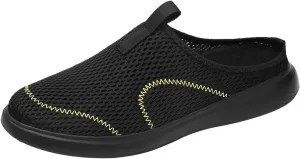 Fashion Summer Men Breathable Mesh Flat Elastic Casual Shoes Mens Sneaker Socks Sneaker (Black, 10.5)