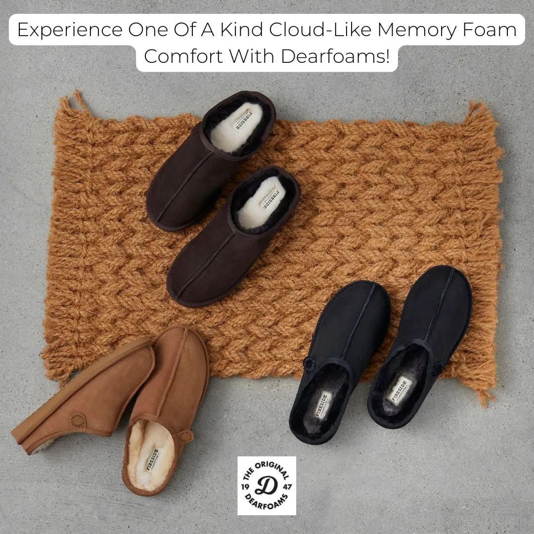 Fireside by Dearfoams Men's Grafton Shearling Indoor/Outdoor Clog Slipper