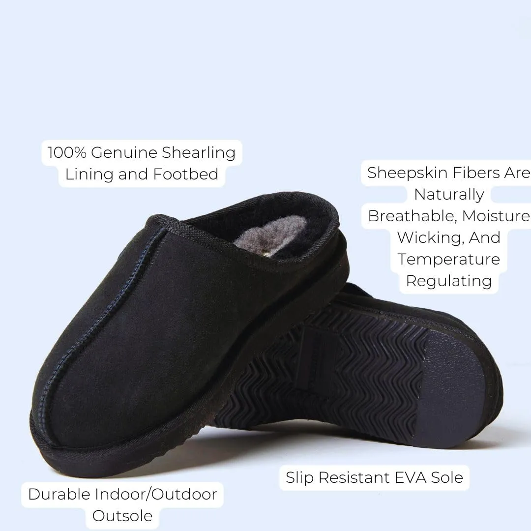 Fireside by Dearfoams Men's Grafton Shearling Indoor/Outdoor Clog Slipper