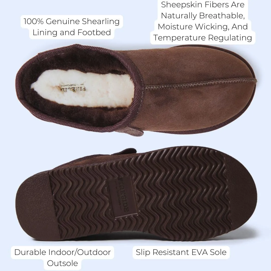 Fireside by Dearfoams Men's Grafton Shearling Indoor/Outdoor Clog Slipper