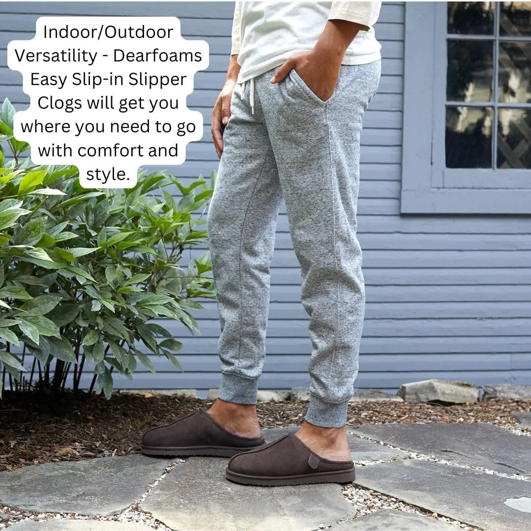 Fireside by Dearfoams Men's Grafton Shearling Indoor/Outdoor Clog Slipper