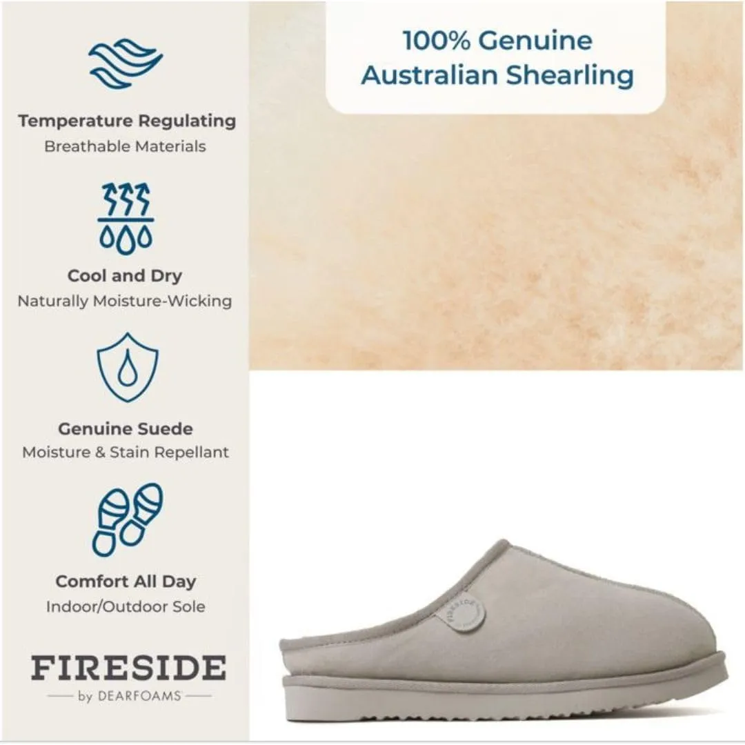 Fireside by Dearfoams Men's Grafton Shearling Indoor/Outdoor Clog Slipper