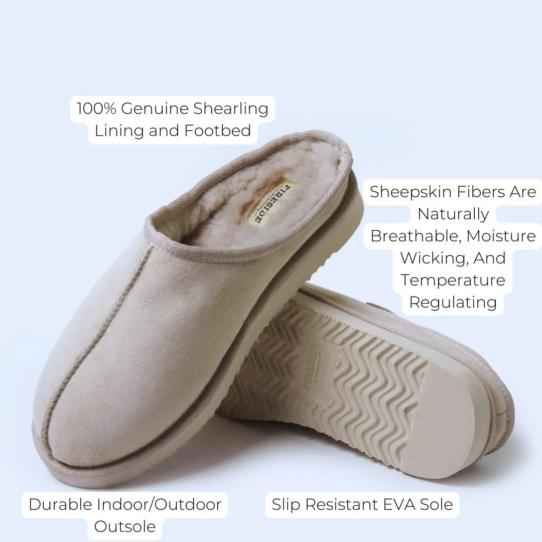 Fireside by Dearfoams Men's Grafton Shearling Indoor/Outdoor Clog Slipper
