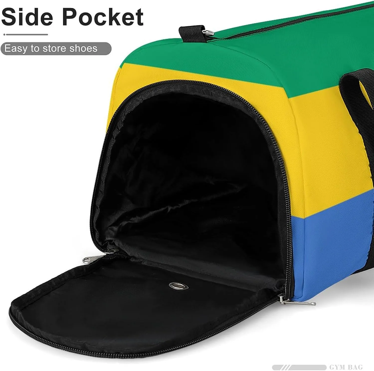 Gabon Flag Travel Bag for Boys Girls with Shoe Compartment and Wet Pocket