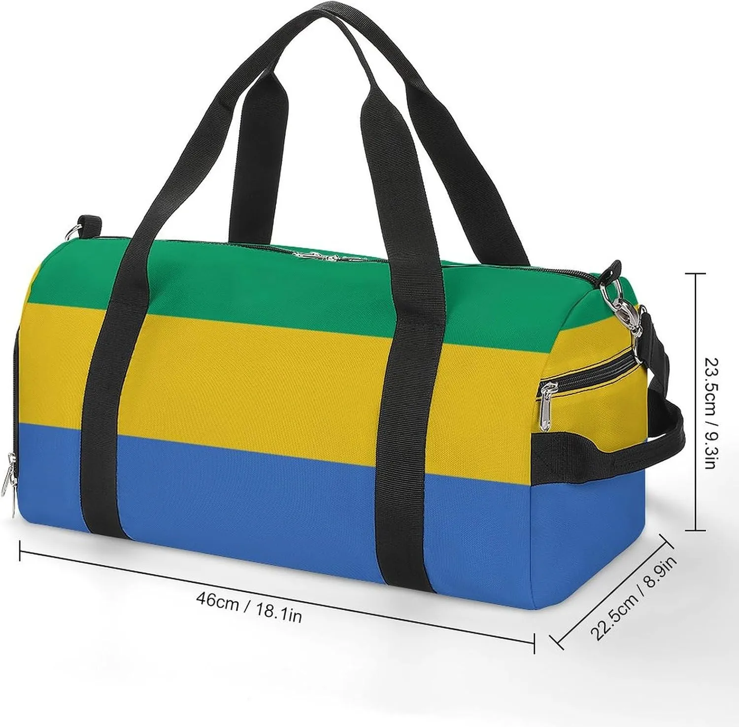 Gabon Flag Travel Bag for Boys Girls with Shoe Compartment and Wet Pocket