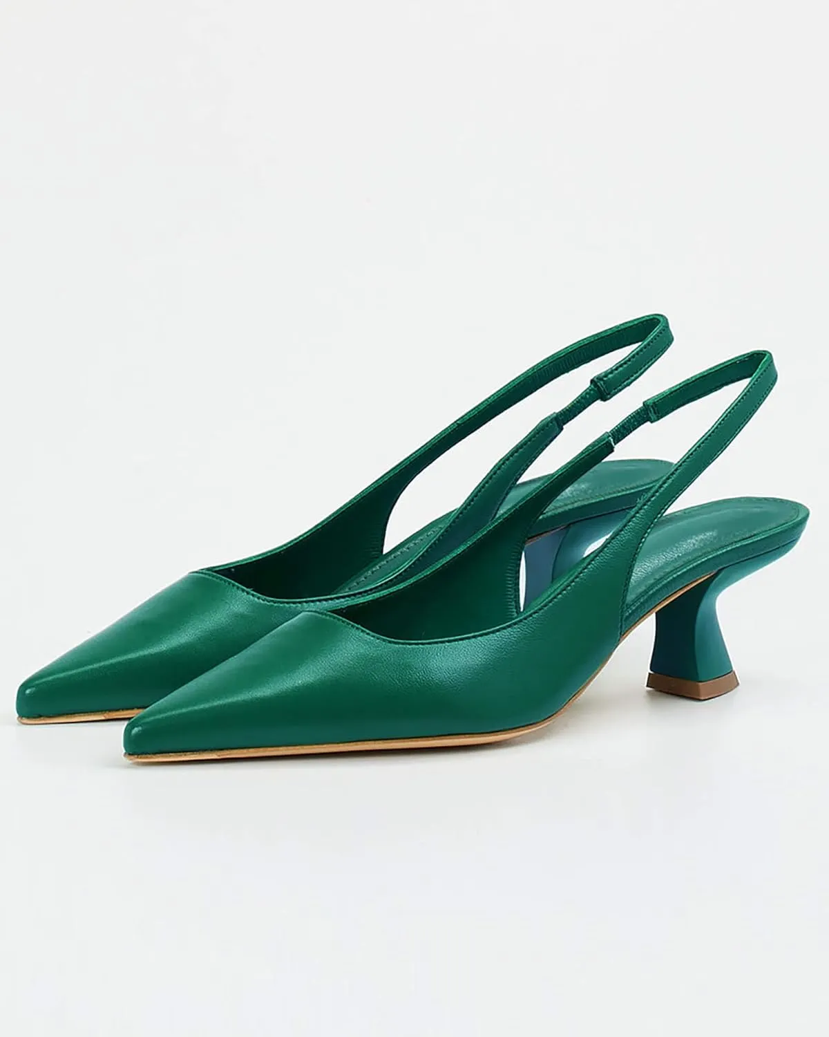 gihubafuil Women??s Low Kitten Heel Pumps Shoes Closed Pointed Toe Heels Casual Slingback Slip-on Dress Shoes