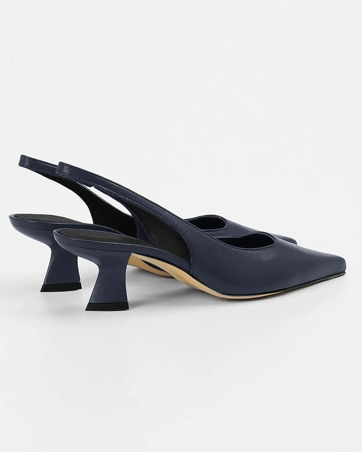 gihubafuil Women??s Low Kitten Heel Pumps Shoes Closed Pointed Toe Heels Casual Slingback Slip-on Dress Shoes