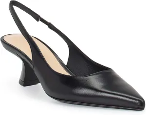 gihubafuil Women??s Low Kitten Heel Pumps Shoes Closed Pointed Toe Heels Casual Slingback Slip-on Dress Shoes