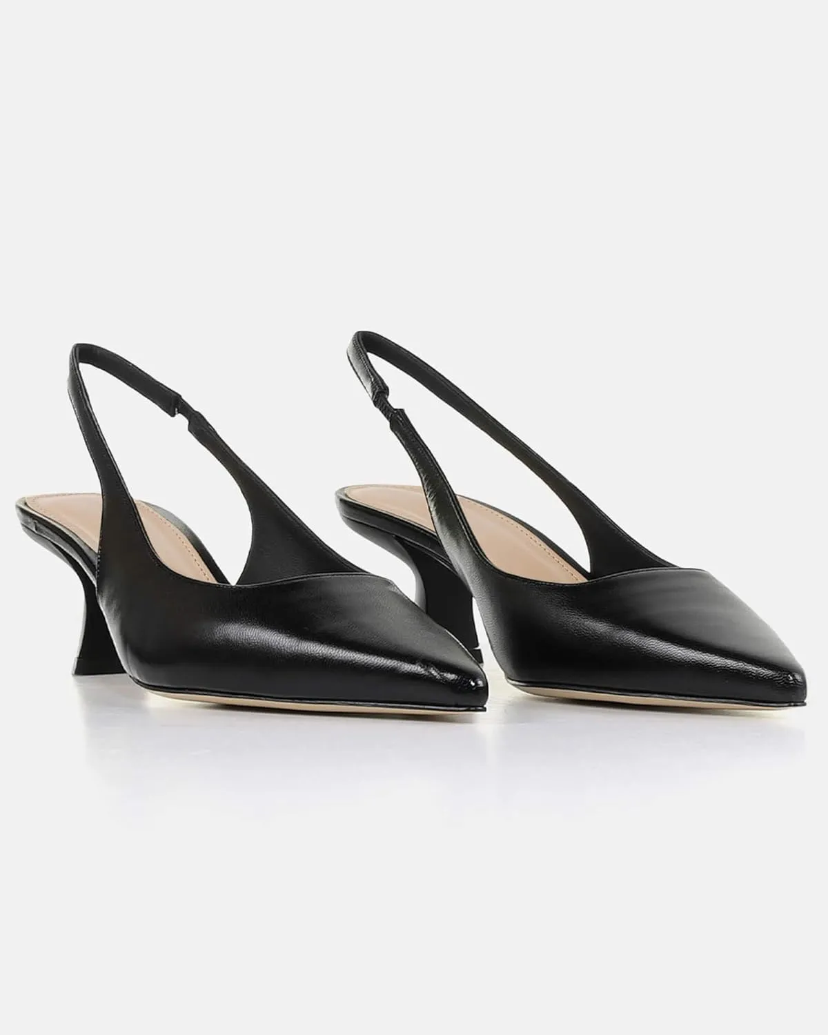 gihubafuil Women??s Low Kitten Heel Pumps Shoes Closed Pointed Toe Heels Casual Slingback Slip-on Dress Shoes