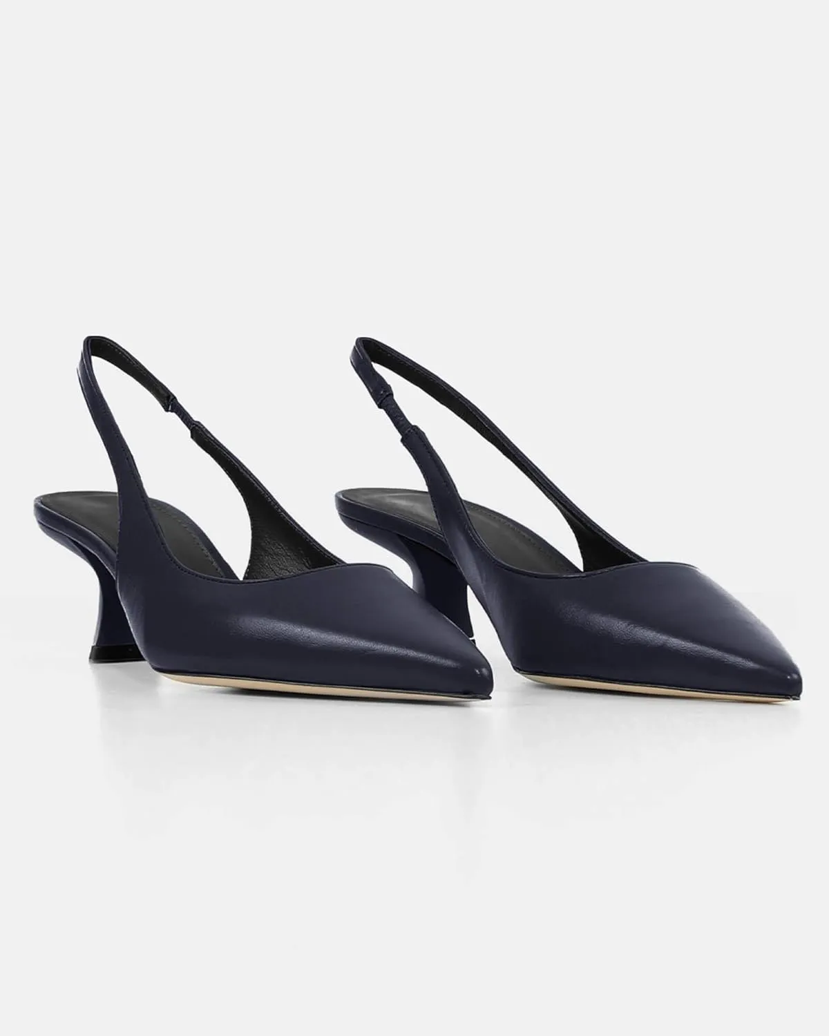gihubafuil Women??s Low Kitten Heel Pumps Shoes Closed Pointed Toe Heels Casual Slingback Slip-on Dress Shoes