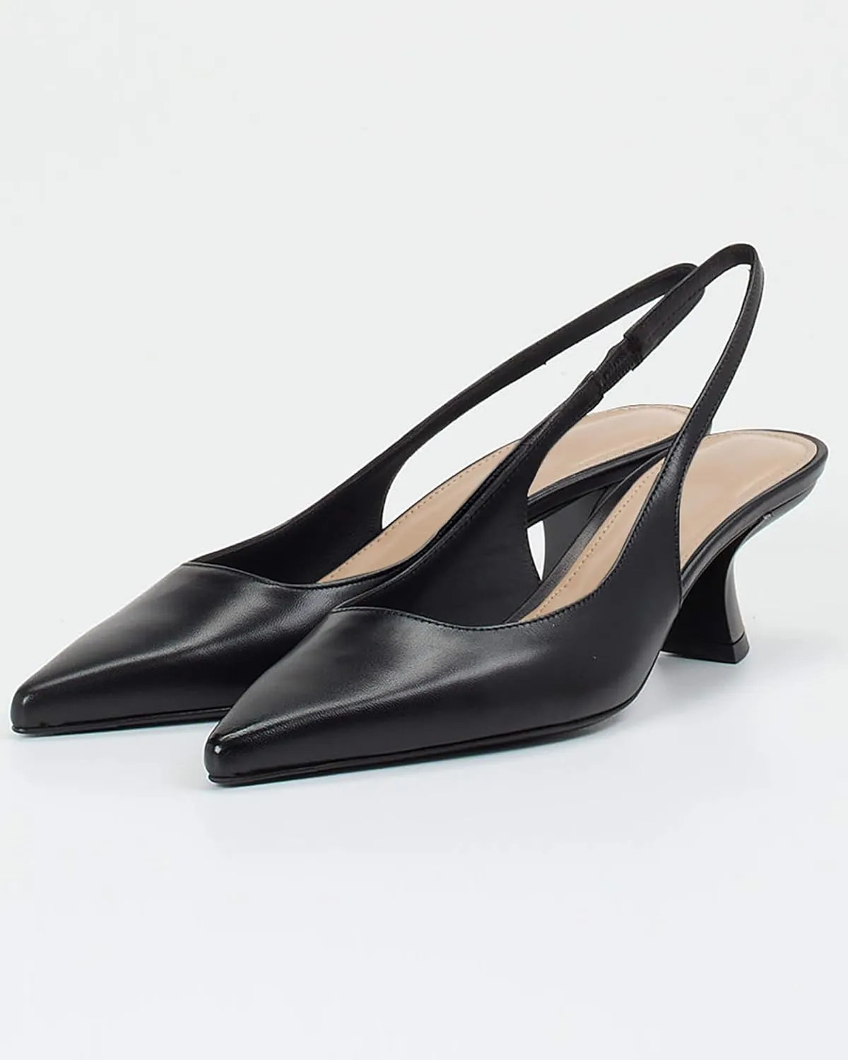gihubafuil Women??s Low Kitten Heel Pumps Shoes Closed Pointed Toe Heels Casual Slingback Slip-on Dress Shoes