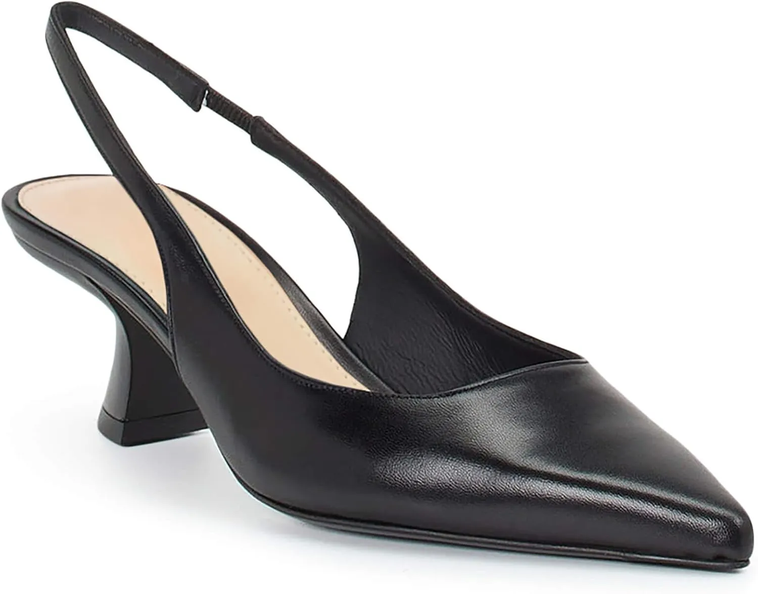 gihubafuil Women??s Low Kitten Heel Pumps Shoes Closed Pointed Toe Heels Casual Slingback Slip-on Dress Shoes