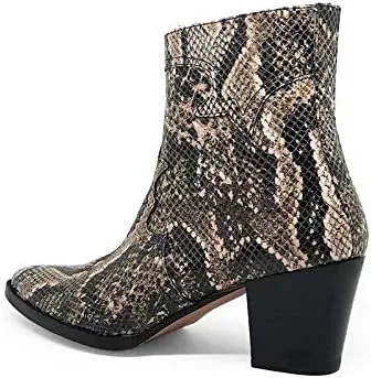 Gina Vegan Cowboy Bootie In Snake