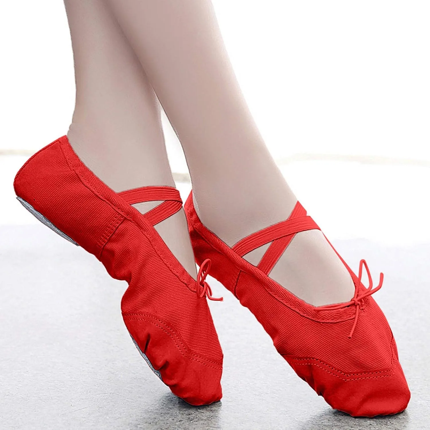 Girls Ballet Shoes Basic Dance Slippers Toddler Kids Simple Drawstring Bowknot Dancing Performance Practice Shoes