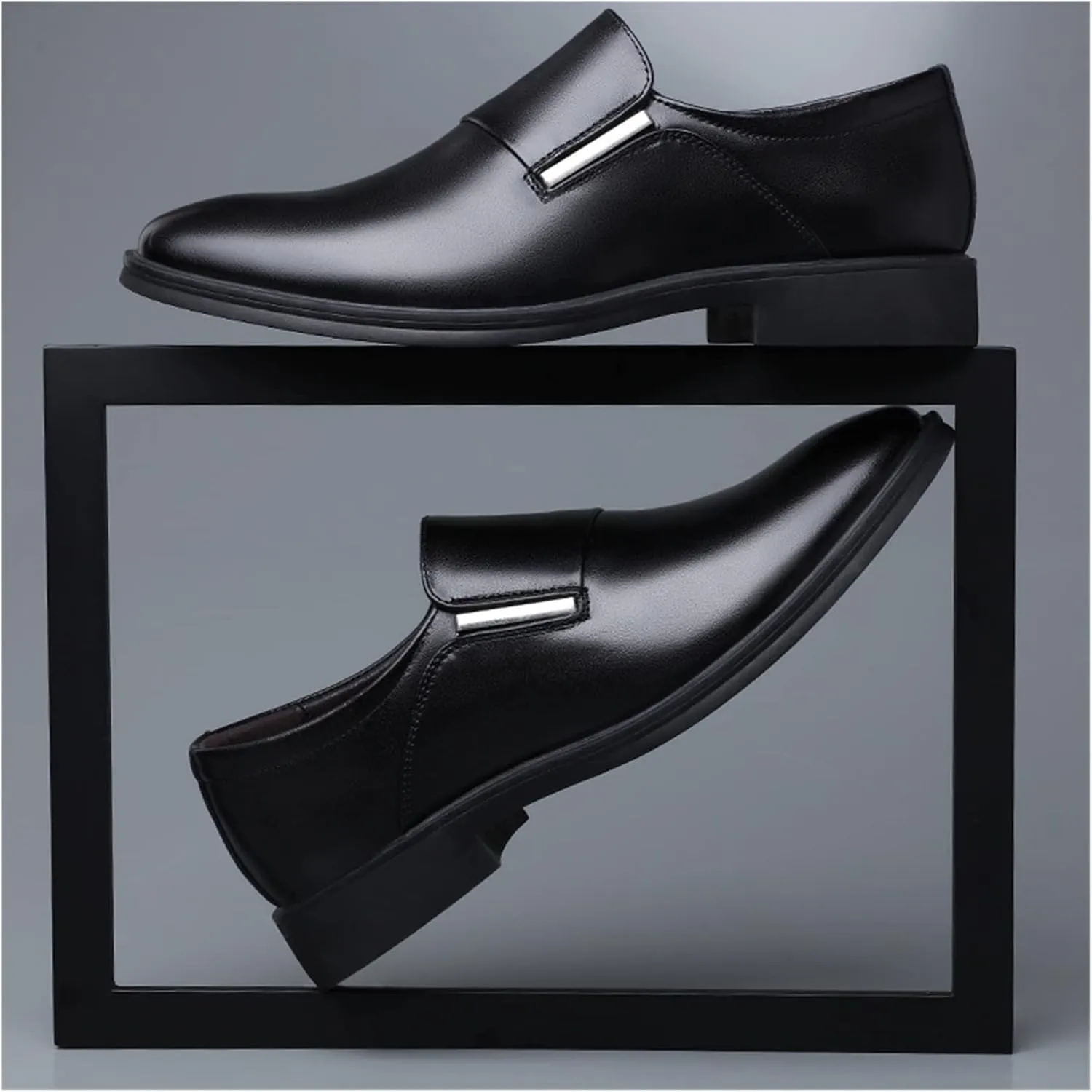 HASMI White Leather Shoes Men's Summer Breathable Formal Business Derby Shoes Men's Casual British Men's Shoes
