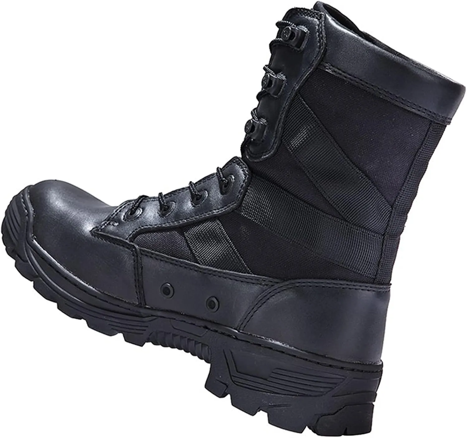 hongrenamz Mens Camping Walking Boots Lightweight High Rise Hiking Climbing Trekking Waterproof Shoes Black-EU45/US11