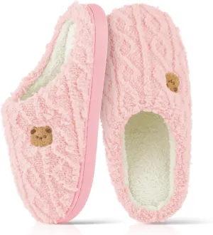 House Slippers,Fuzzy Slip-on Slippers for Women Men Warm Cozy Soft Lightweight Memory Foam Indoor House Shoes,Anti-Skid Cozy Plush for Indoor Outdoor Slippers