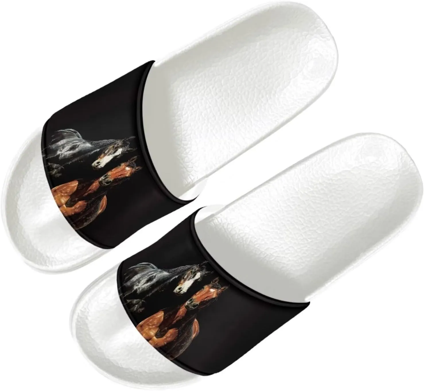 HUGS IDEA Womens Shower Slippers Slip on House Slide Sandals with Non Slip Rubber Sole Slide Flip-flops