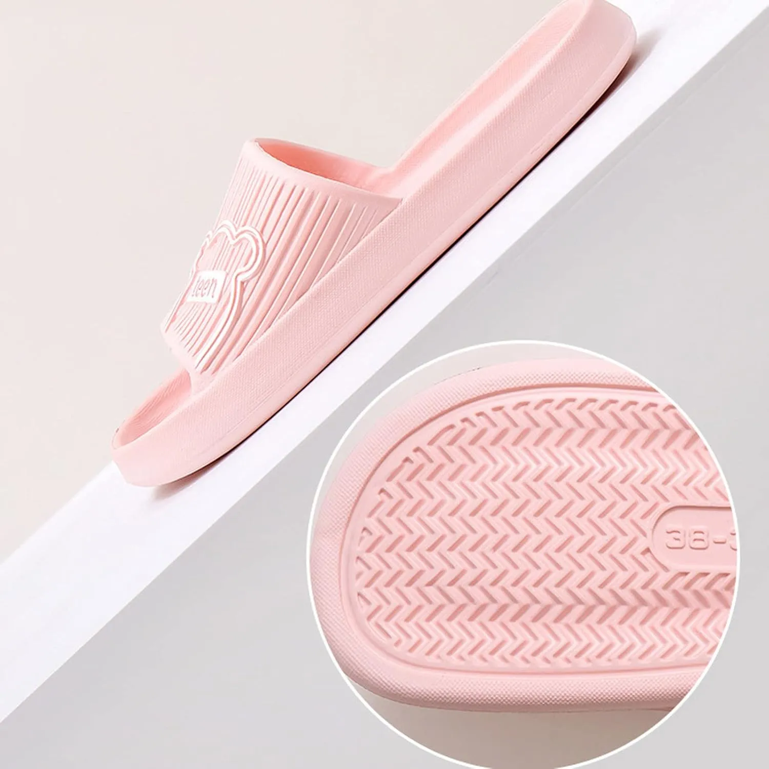 Indoor Slippers Mens Quick Drying Shower Slippers with Open Toe Lightweight Beach Sandals with Drain Holes