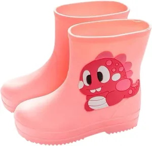 Infant Cartoon Rain Boots Toddler Boys Girls Cute Dinosaur Waterproof Lightweight Comfy PVC Rubber Water Shoes