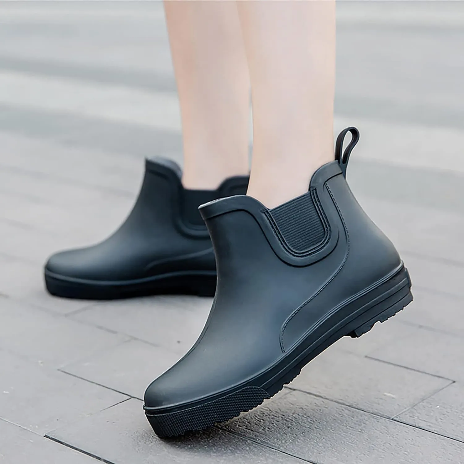 IWIHMIV Rubber Rain Boots Women Ankle Rain Boots for Women Comfort Waterproof Rain Boots Short Rainboots Shoes Lightweight Outdoor Boots