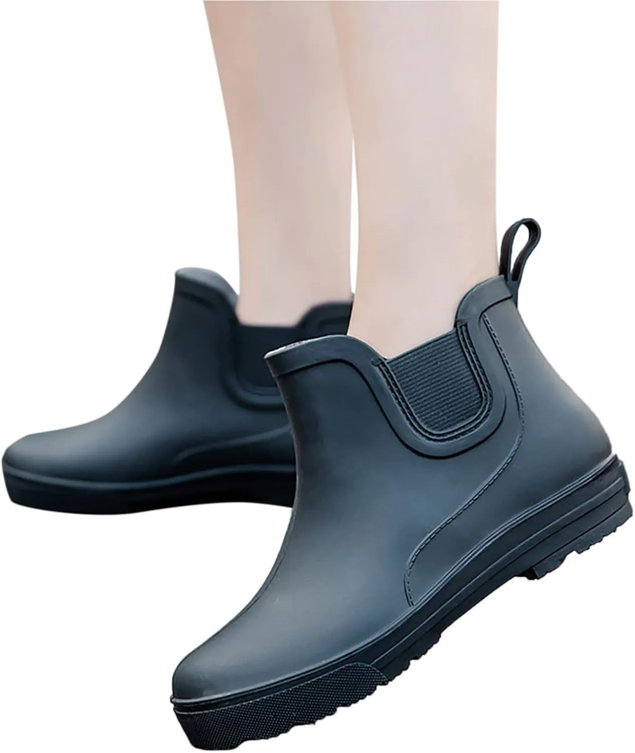 IWIHMIV Rubber Rain Boots Women Ankle Rain Boots for Women Comfort Waterproof Rain Boots Short Rainboots Shoes Lightweight Outdoor Boots