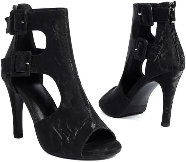 JUODVMP Women's Dance Shoes Cut-Out Ballroom Dancing Heels Fashion Sandals for Women