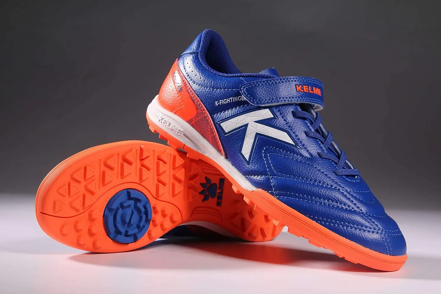 KELME Laceless Soccer Cleats Youth and Kids ?C Futsal or Turf Soccer Shoes for Boys/Girls ?C Indoor or Outdoor Hook and Loop Football Boots
