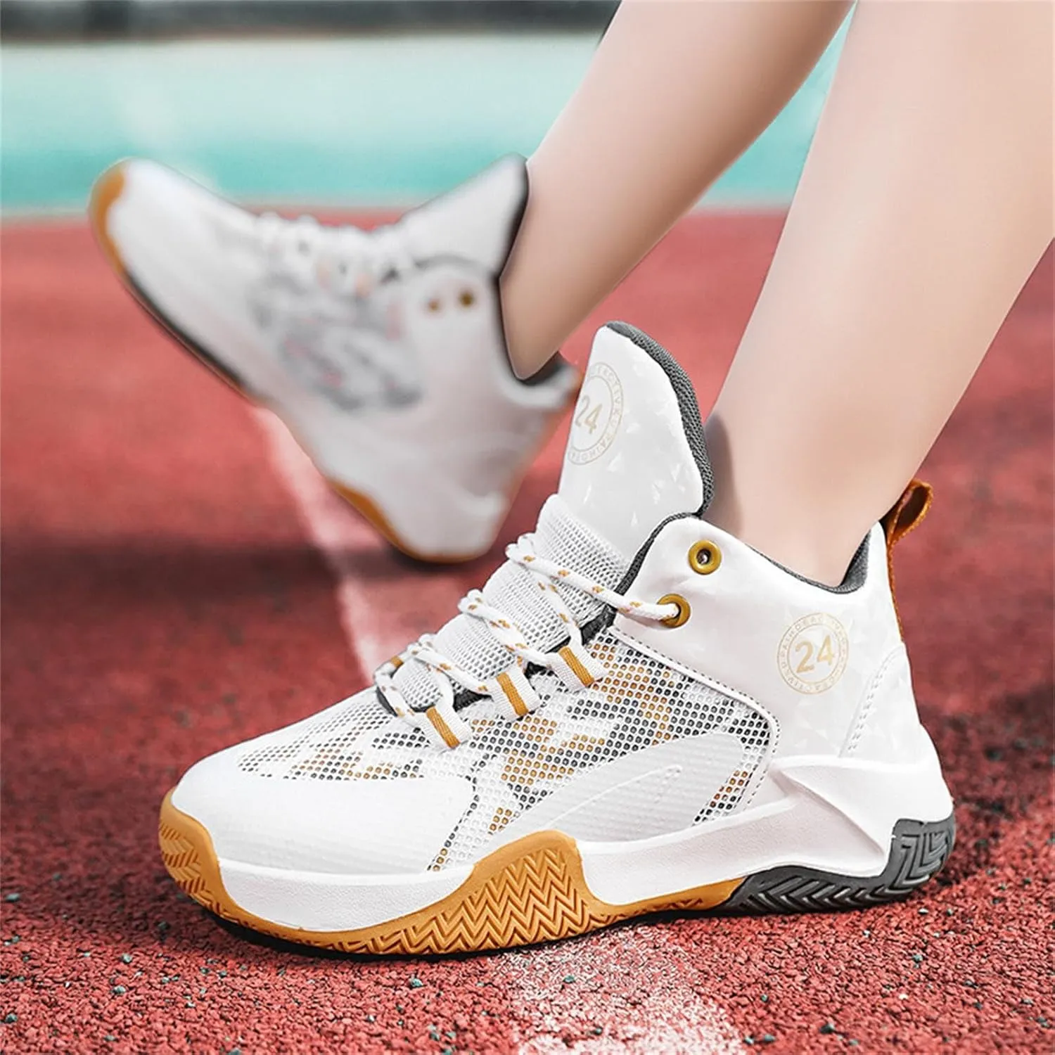 Kid's Basketball Shoes Boys Sneakers Girls Trainers Comfort High Top Basketball Shoes for Boys(Little All School Shoes