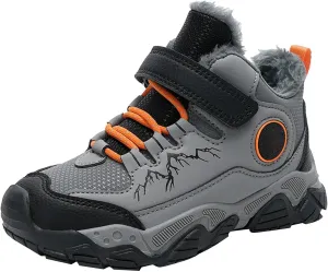 Kids Hiking Sneaker Boys Girls Winter Snow Boots Non Slip Warm Snow Sports Flat Shoes Outdoor Walking Climbing Boots