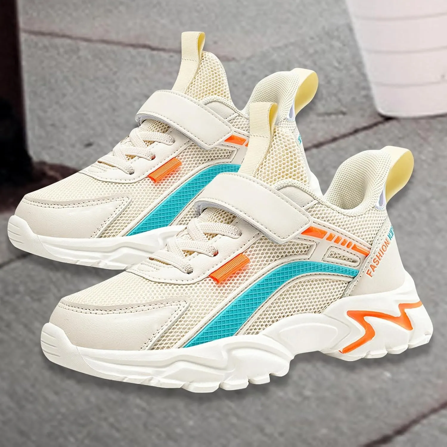 Kids Lightweight Fashion Sneakers Boys Girls Breathable Running Air Cushion Casual Walking Tennis Travel Shoes