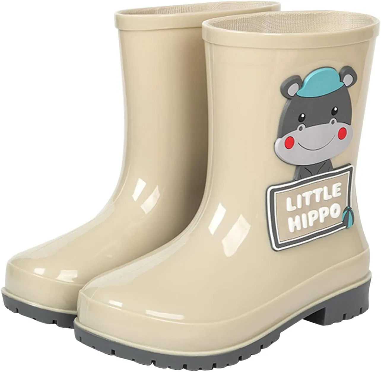 Kids Rain Boots Boys Girls Cute Cartoon Animals Graphic Letter Waterproof Anti-Slip Unisex Water Rainboot Shoes