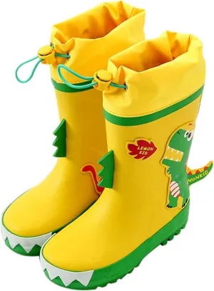 Kids Rain Boots for Girls Boys Waterproof Toddler Cute Cartoon Insulated Rubber Boots with Girls Boots Size 2 Big Kid