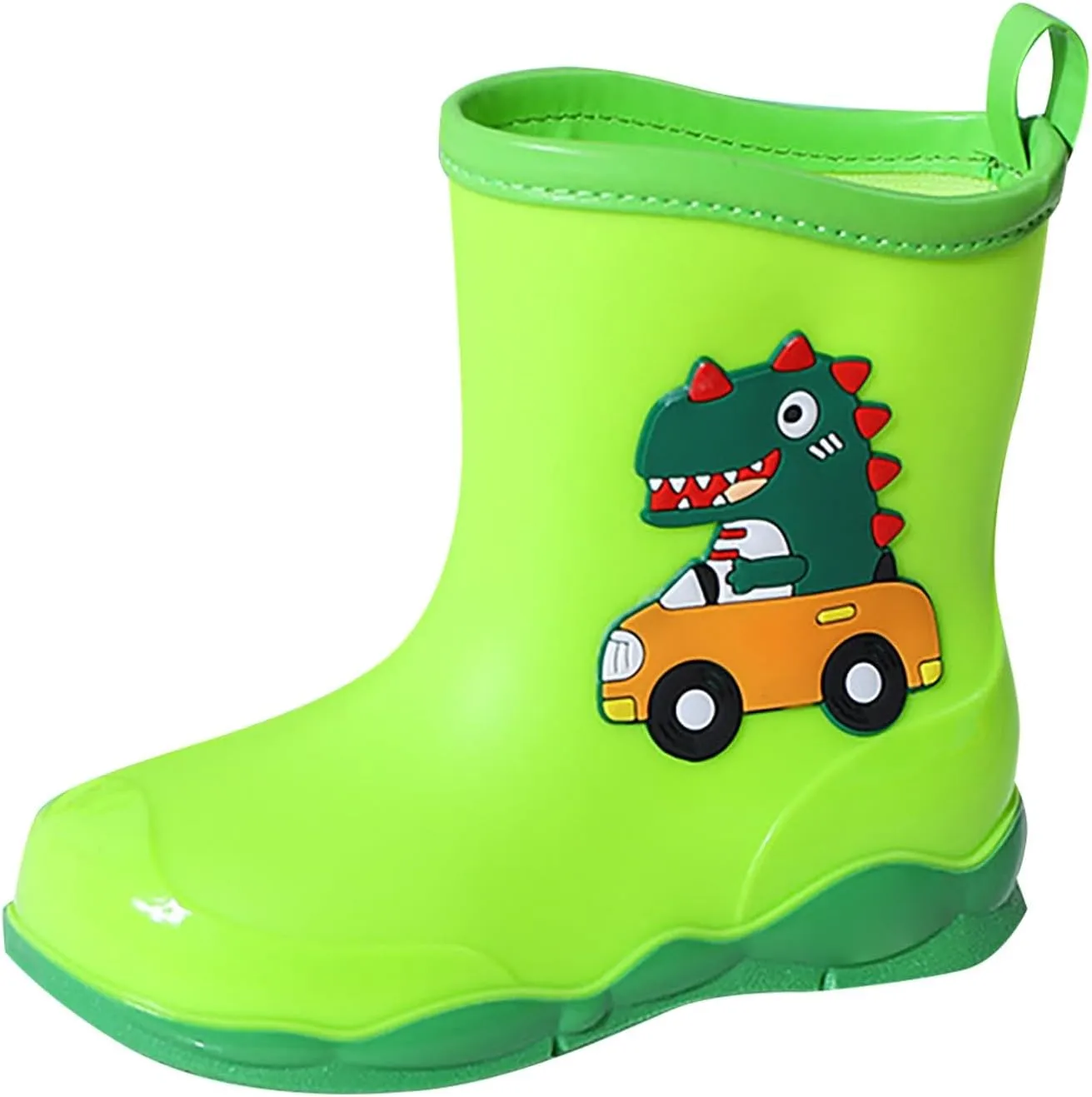 Kids Rubber Cartoon Rain Boots Toddler Shoes Cute Cartoon Dinosaur Waterproof Outdoor Boots for Boys Girls