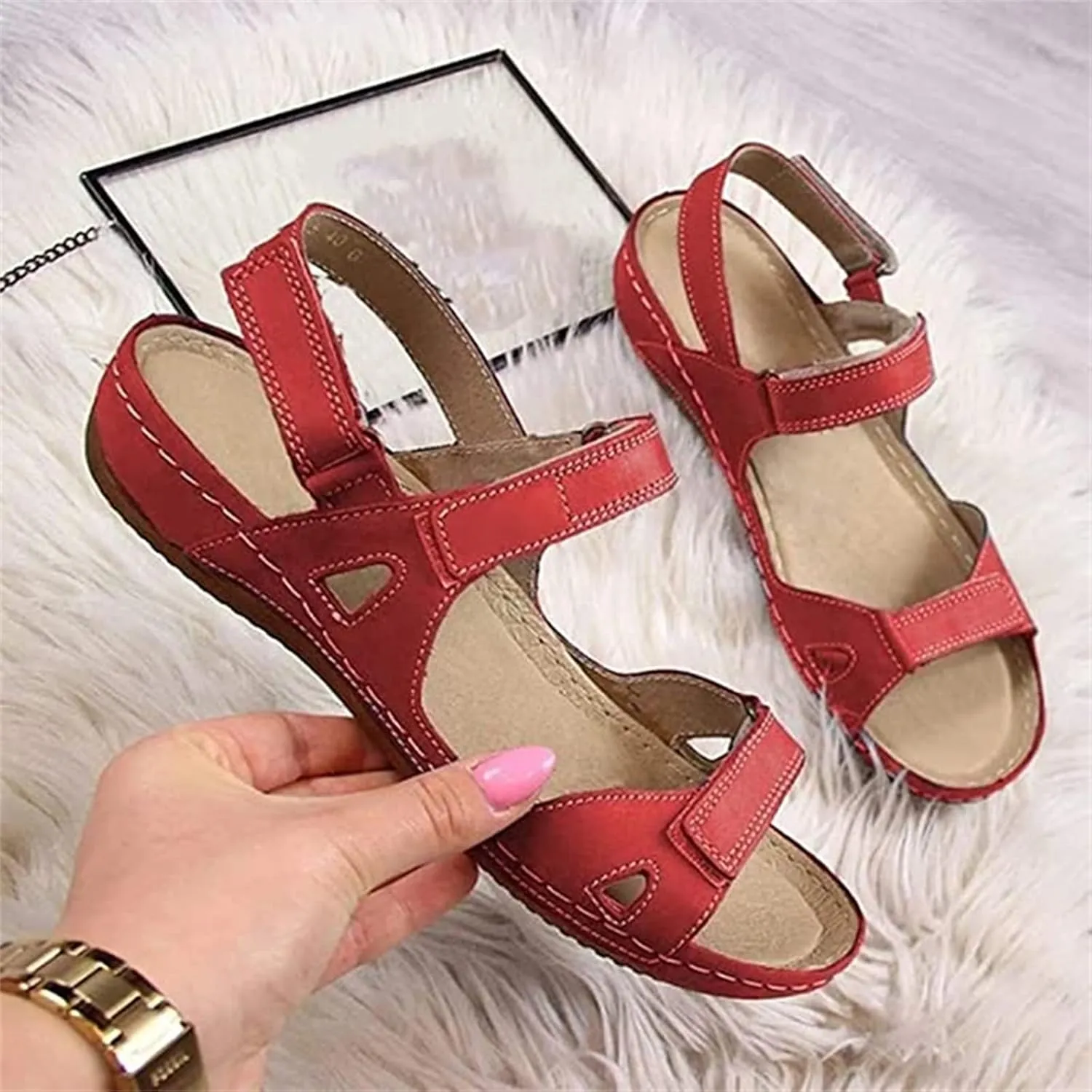 Ladmiple Orthotic Sandals For Women Dressy Summer Flips Flops Arch Support for Flat feet Orthopedic Slides Plantar Fasciitis