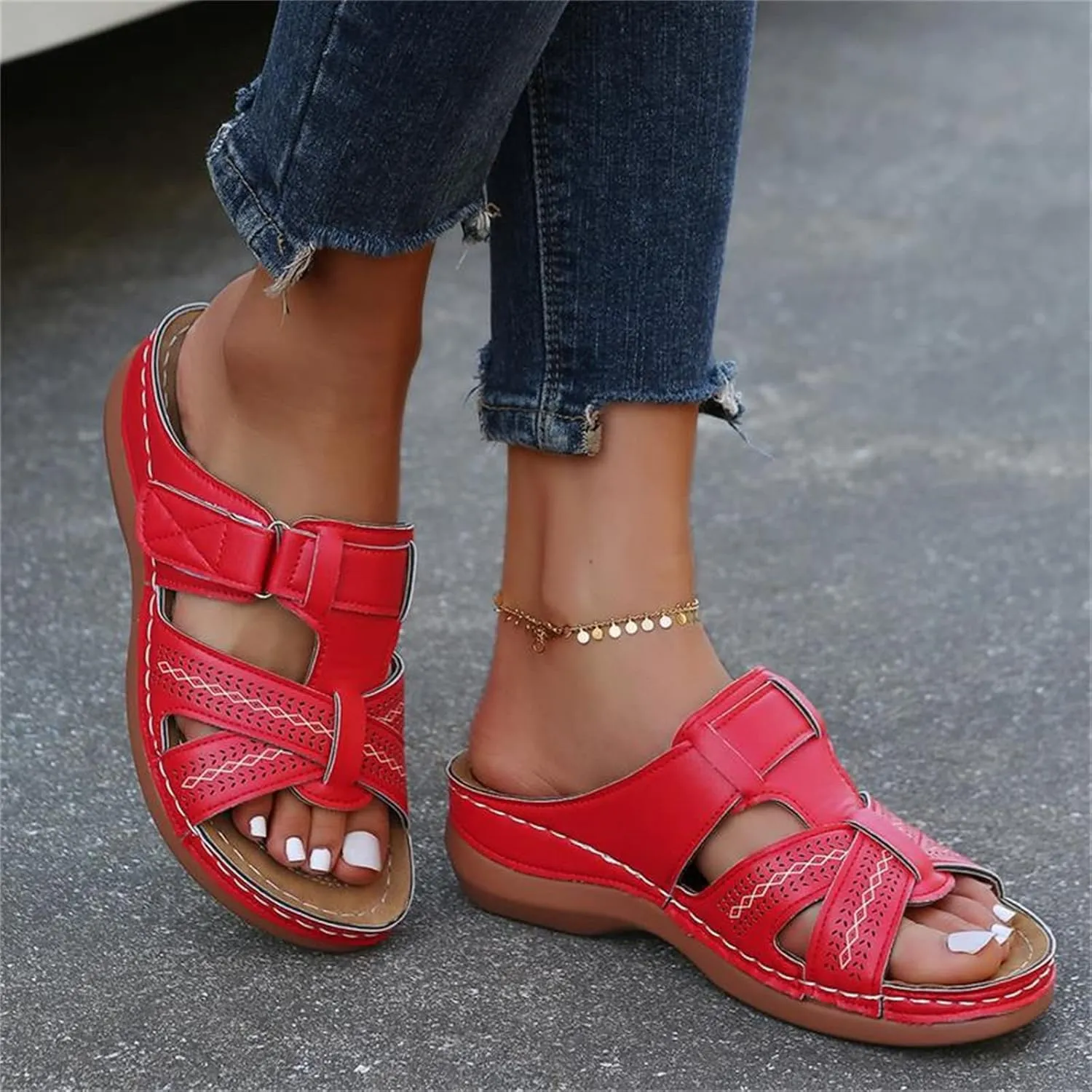 Ladmiple Orthotic Sandals For Women Plantar Fasciitis Comfortable Arch Support Dressy Summer Orthopedic Flip Flops Slides