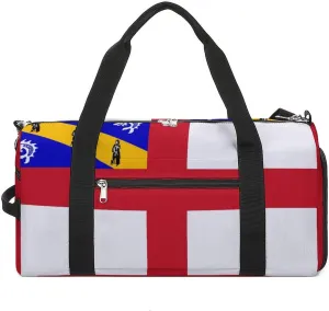 Lightweight Herm Flag Duffel Bag for Boys Girls with Shoe Compartment