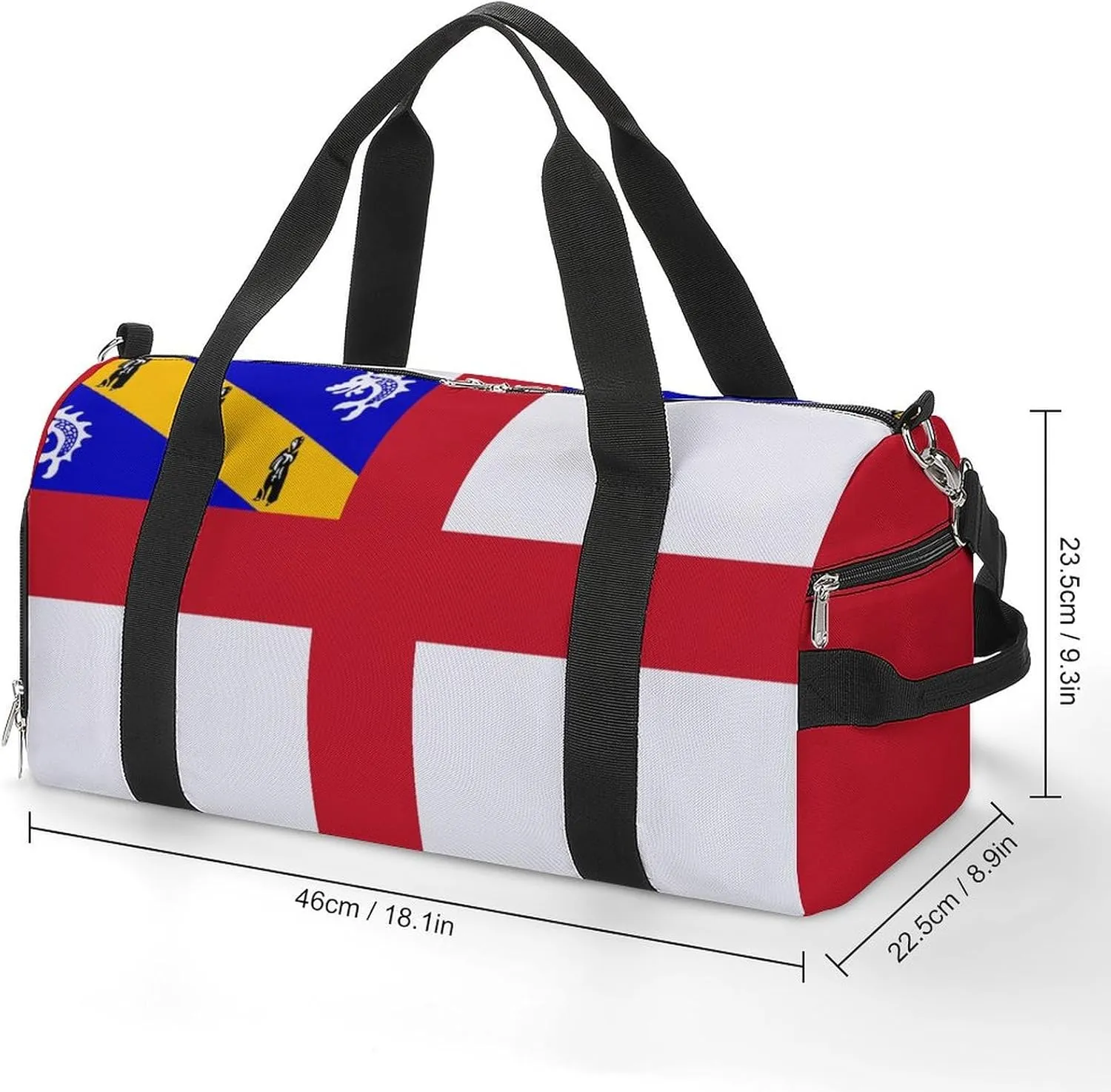 Lightweight Herm Flag Duffel Bag for Boys Girls with Shoe Compartment