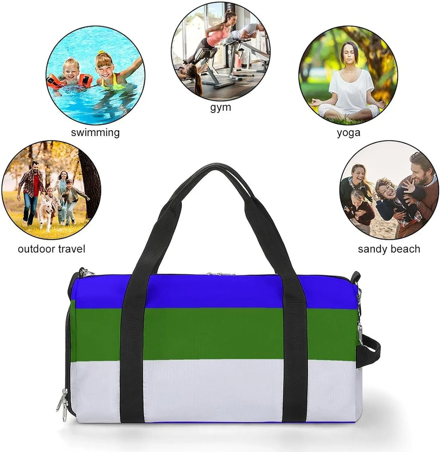 Lightweight Komi Republic Flag Duffel Bag for Boys Girls with Shoe Compartment Weekender