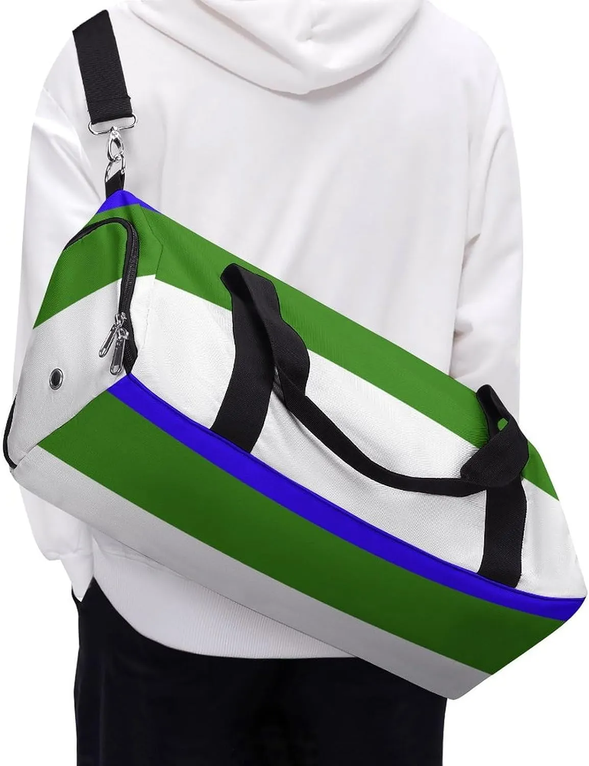 Lightweight Komi Republic Flag Duffel Bag for Boys Girls with Shoe Compartment Weekender