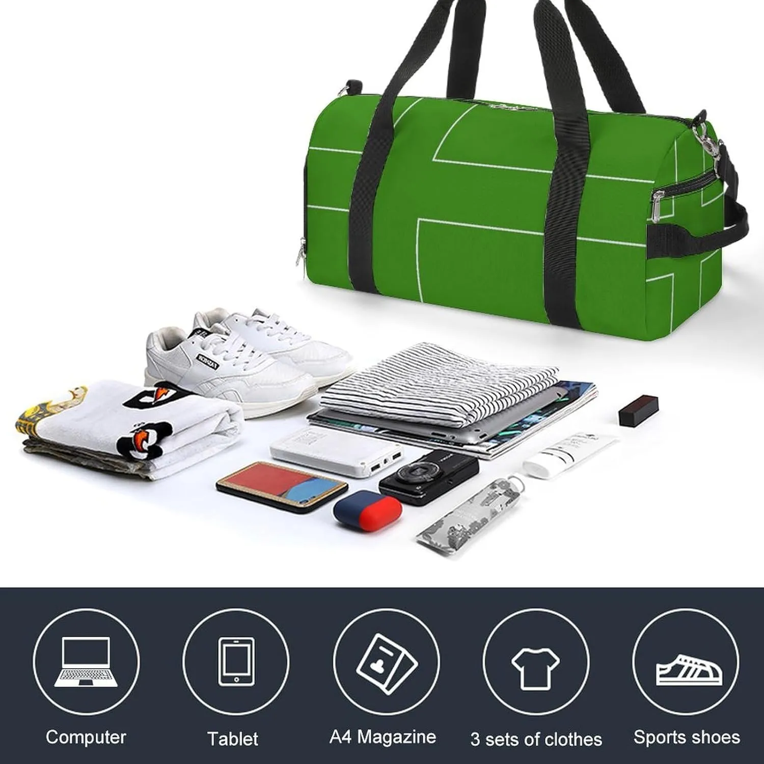 Lightweight Ladonia Flag Duffel Bag for Boys Girls with Shoe Compartment Weekender