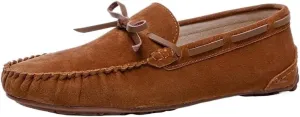 Loafers for Men Solid Color Suede Vamp Boat Shoes Moccasins Shoes Flexible Lightweight Flat Heel Prom Wedding Slip On