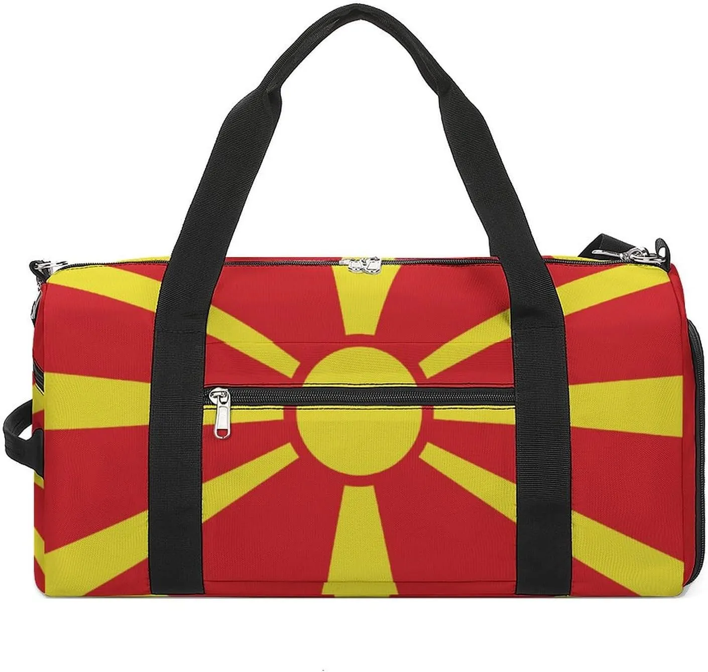 Macedonia Flag Gym Bag for Boys Girls with Shoe Compartment and Wet Pocket