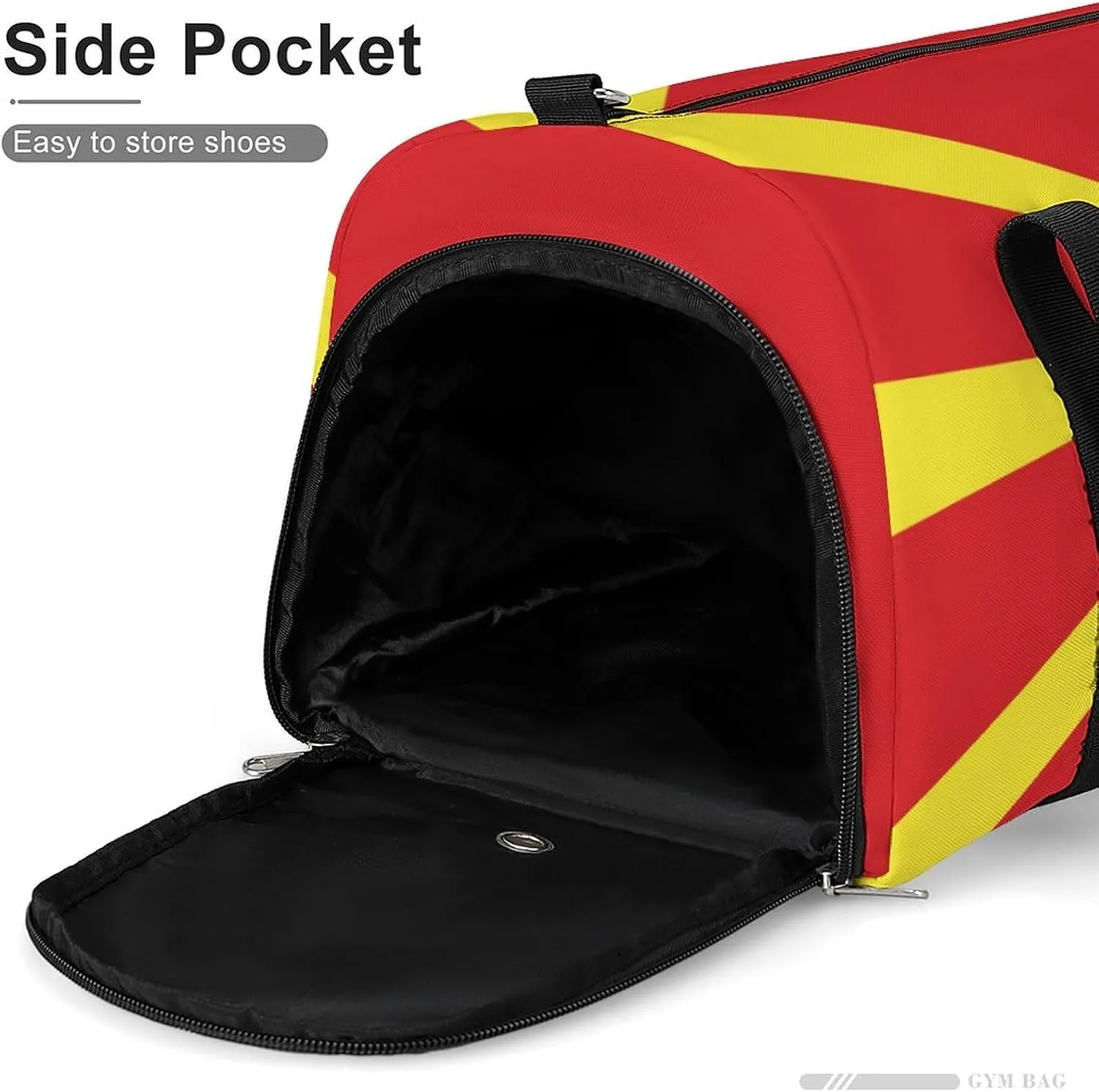 Macedonia Flag Gym Bag for Boys Girls with Shoe Compartment and Wet Pocket