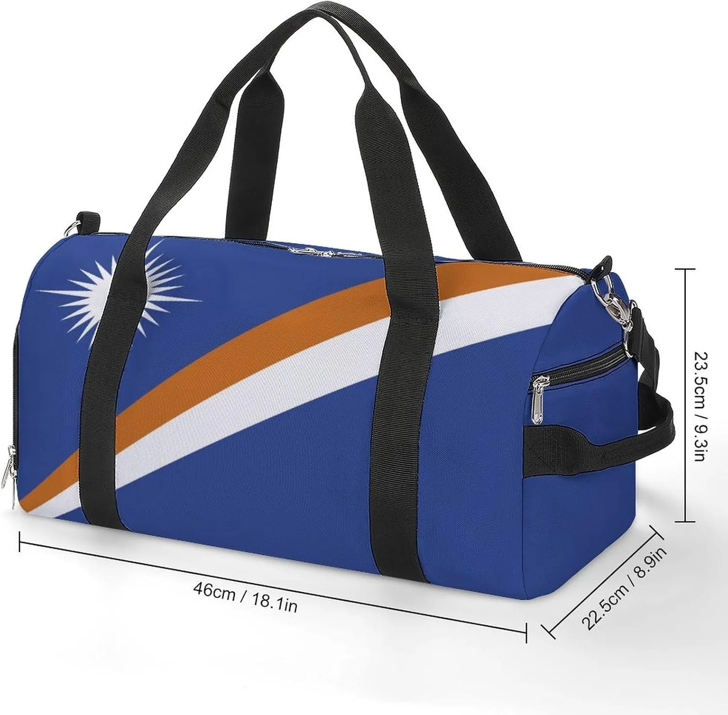 Marshall Lslands Flag Gym Duffel for Boys Girls with Shoe Compartment and Wet Pocket
