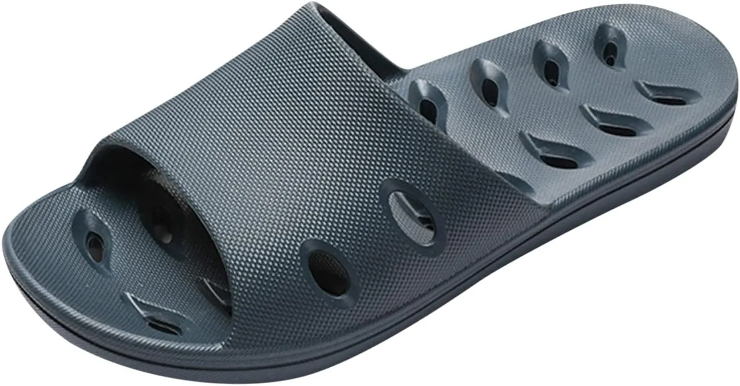 Men Slides Bathroom Slippers Men Non Slip Quick Drying Shower Slides Non Slip House Slippers Indoor Outdoor Mens Outdoor Indoor Slipper for Gym Soft Sole Sandals