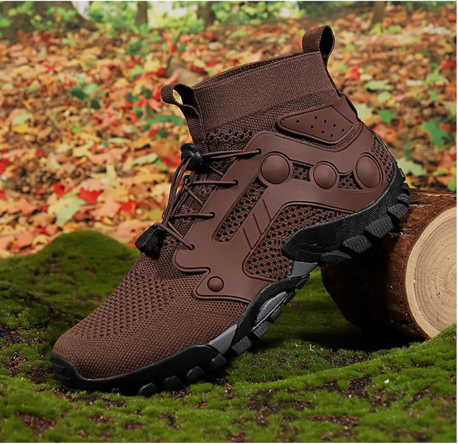 Men's Breathable Outdoor High Rise Hiking Shoes Non-Slip Adventure Ankle Trekking Boots