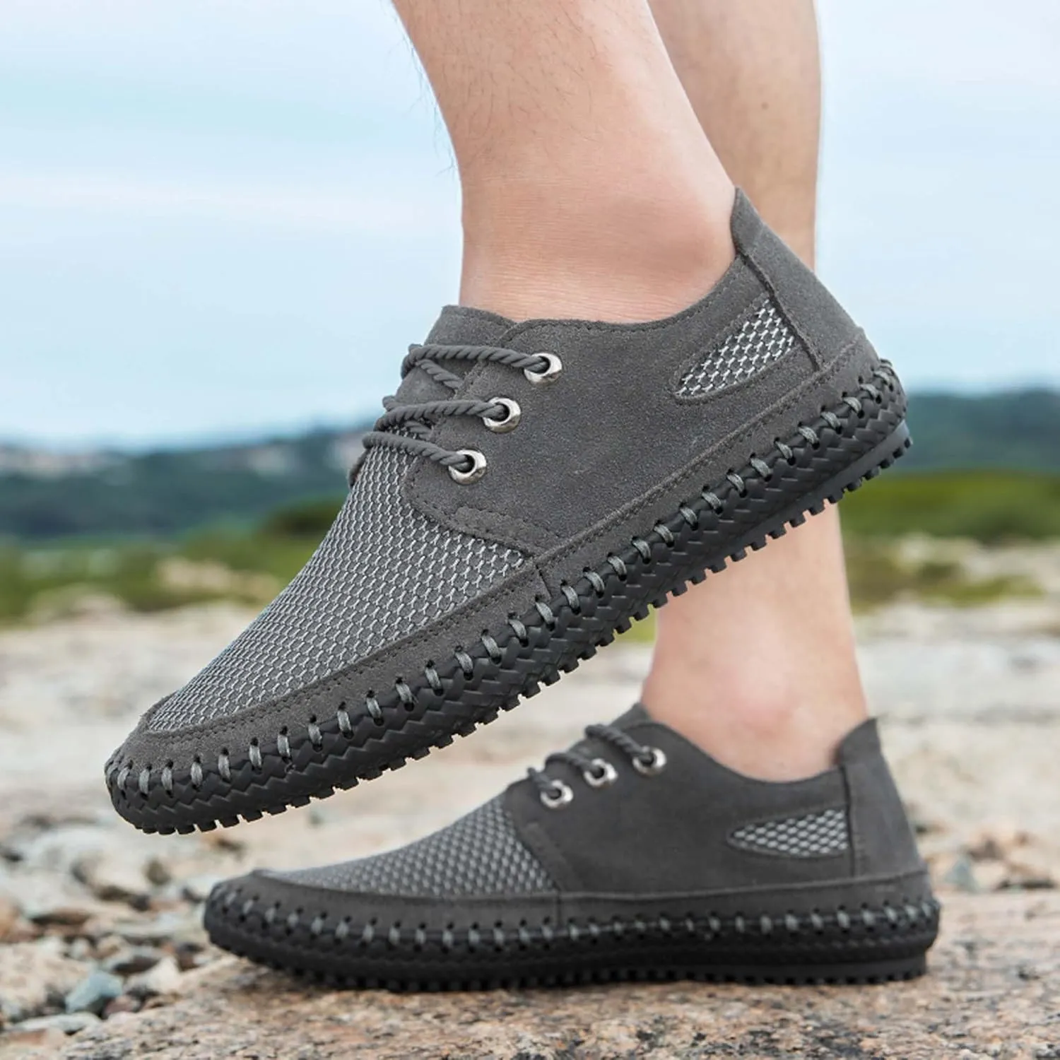 Men's Casual Sports Walking Shoes Breathable Comfortable Sneakers Mesh Soft Bottom Casual Shoes Outdoor Anti-slip Hiking Climbing Shoes