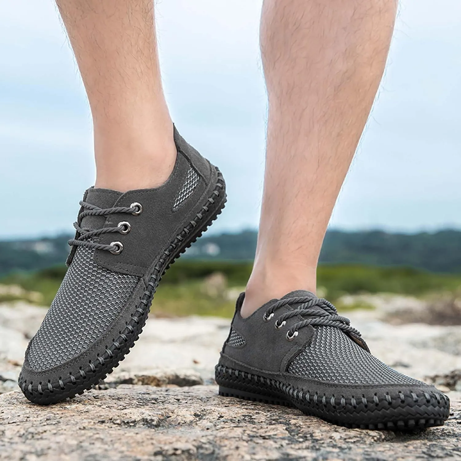 Men's Casual Sports Walking Shoes Breathable Comfortable Sneakers Mesh Soft Bottom Casual Shoes Outdoor Anti-slip Hiking Climbing Shoes